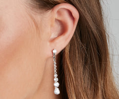 Delicate Shine Rhinestone Lariat Earring Set